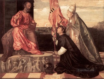  Titian Art Painting - Tintoretto Pope Alexander IV Presenting Jacopo Pesaro to St Peter Tiziano Titian